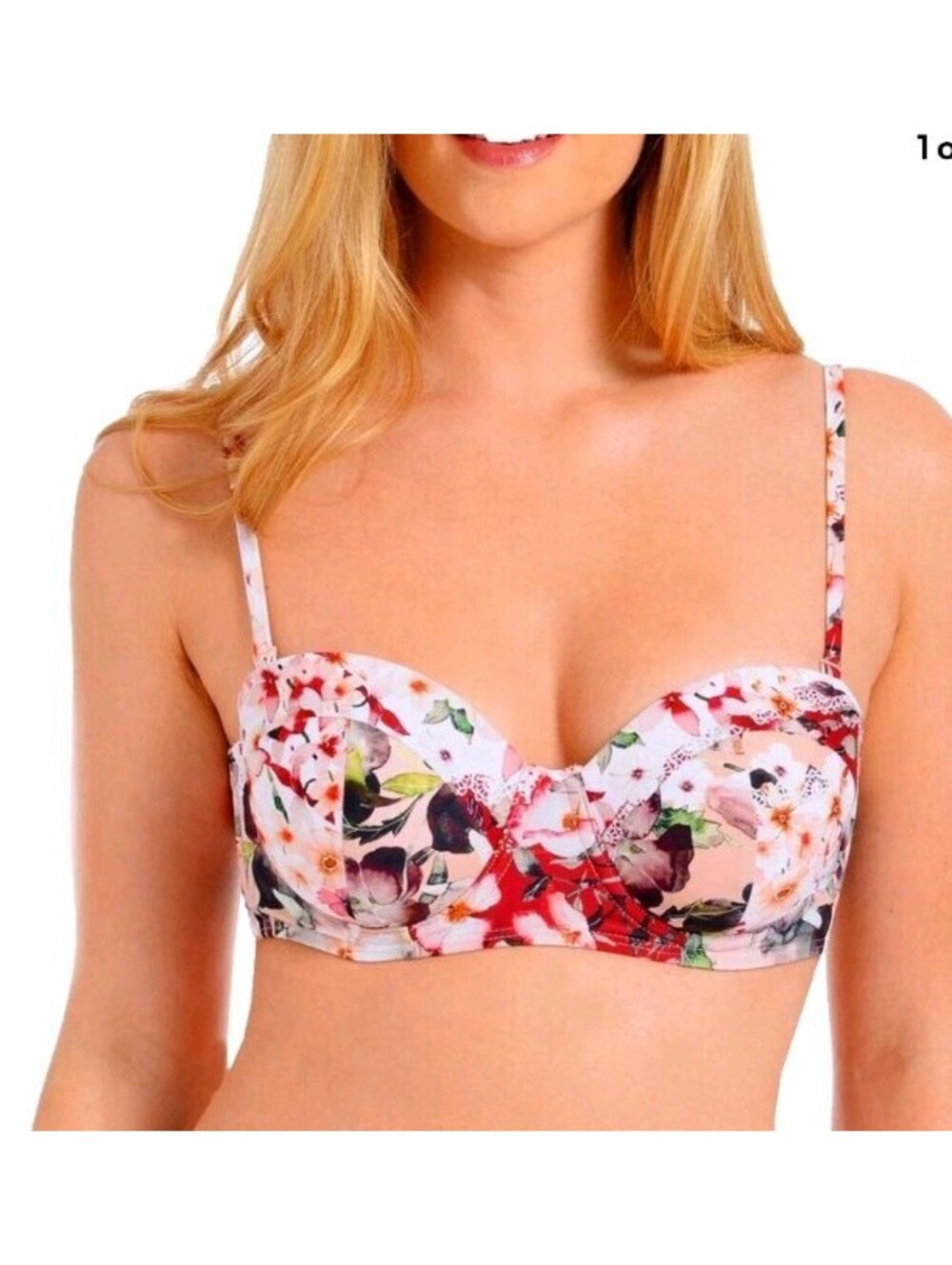 NWT RACHEL Rachel Roy Floral Underwire Convertible Bikini Top xl